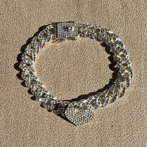 Dazzling Silver Heart Anklet  Bracelet